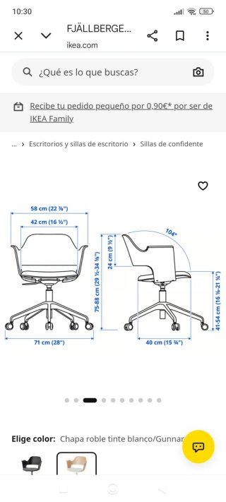 Silla giratoria FJÄLLBERGET Ikea