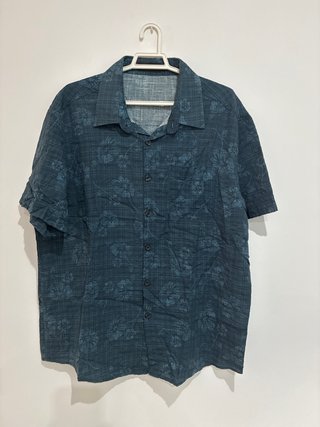 Camisa Hawaiana Azul Flores Verano