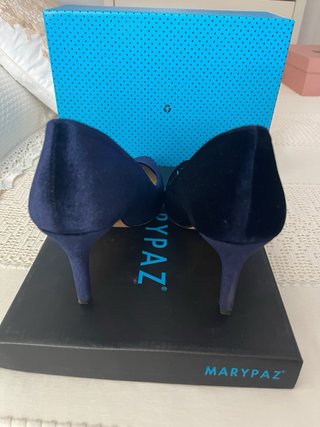 Zapatos Marypaz Azul Marino Terciopelo Talla 39
