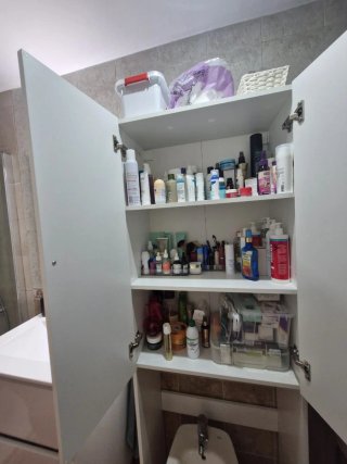 Mueble lavadora/baño blanco