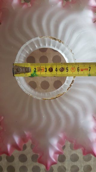 Paralume in vetro rosa e bianco