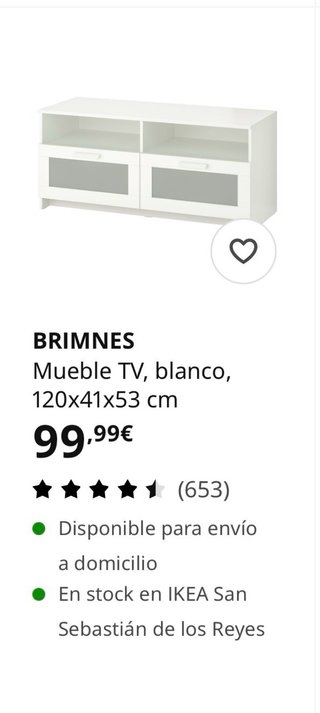 2 Muebles TV Ikea Brimnes.