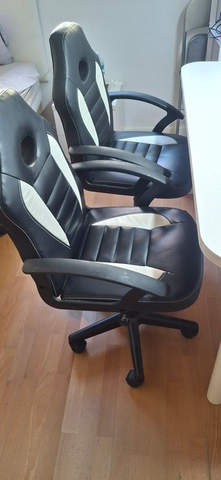 Conjunto de 2 Sillas Gaming y mesa escritorio