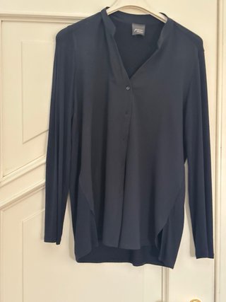 Blusa blu scuro/nero manica lunga