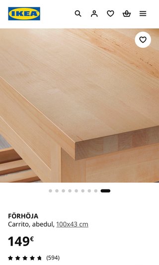 Carrito Auxiliar Förhöja Madera IKEA