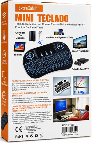 Mini Tastiera Wireless Retroilluminata con Touchpad