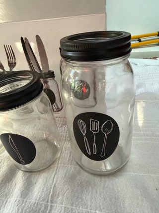 Set 5 tarros cocina cubiertos