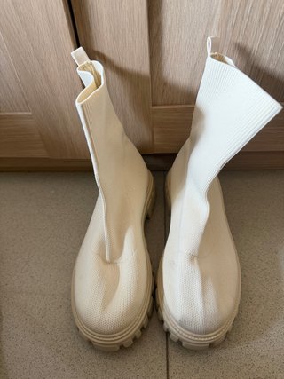 Botas calcetín chunky blancas talla 37