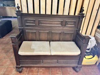 Banco baúl rústico madera