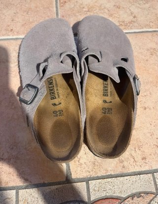 Birkenstock Boston Grigio Camoscio