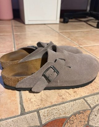 Birkenstock Boston Grigio Camoscio