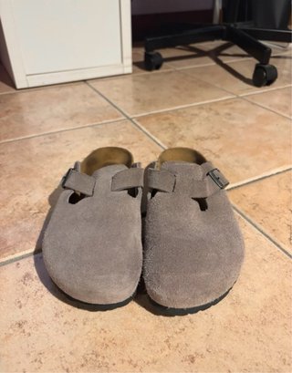 Birkenstock Boston Grigio Camoscio