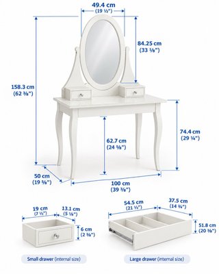 Tocador IKEA HEMNES con espejo - Blanco