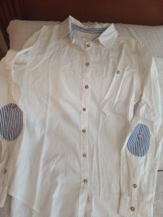 Camisa Springfield blanca con coderas