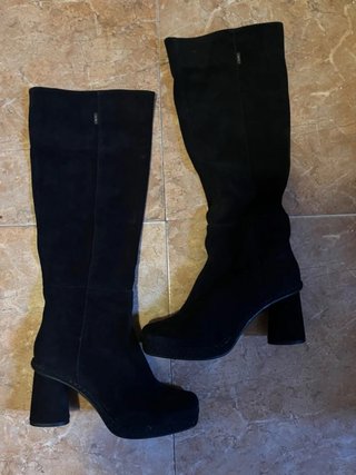 Botas altas ante natural negras