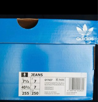 Zapatillas Adidas Jeans Blancas y Rojas