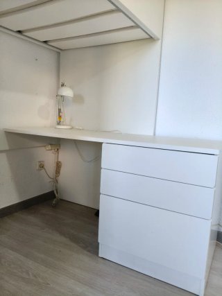 Cama estudio Ikea blanca madera