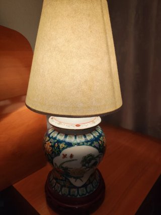 2 Lámparas Chinoiserie con peana mediados XX