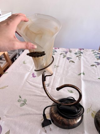 Coppia di lampade da tavolo floreali