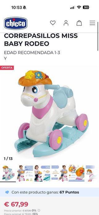 Correpasillos Chicco Miss Baby Rodeo 2 en 1