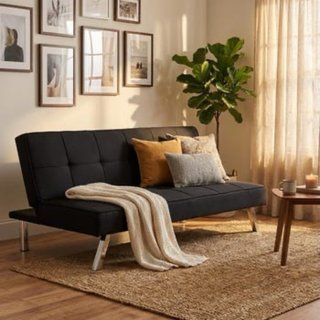 Sofá Cama 2 Plazas Diseño Moderno Negro