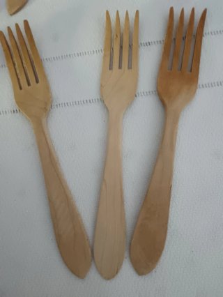10 Tenedores madera para comer angulas. Cocina