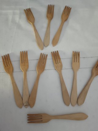 10 Tenedores madera para comer angulas. Cocina