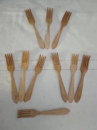 10 Tenedores madera para comer angulas. Cocina