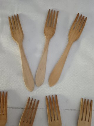10 Tenedores madera para comer angulas. Cocina