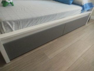 Cama Ikea Malm 90x200 Blanca/gris + somier+cajones