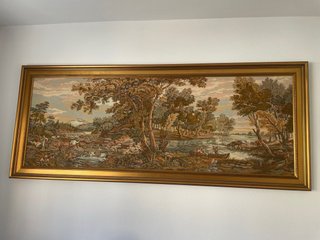 Cuadro Tapiz Paisaje Río y Animales
