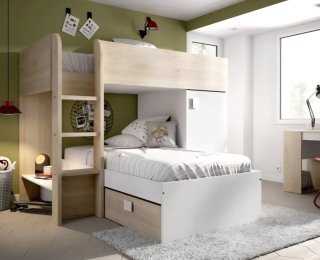 Cama litera tren con cajones