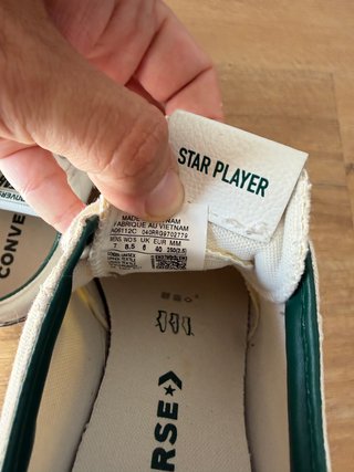 Converse Star Player Talla 40 Blanco/Verde