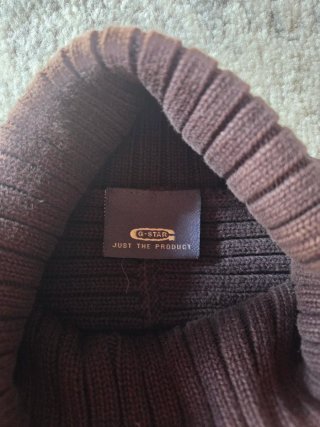 Jersey G-Star RAW cuello alto marrón