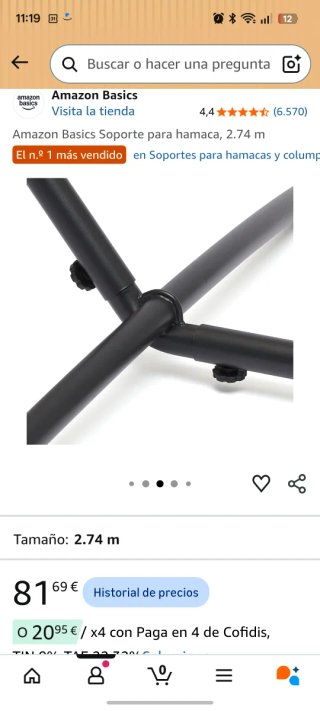 Soporte para hamaca con hamaca