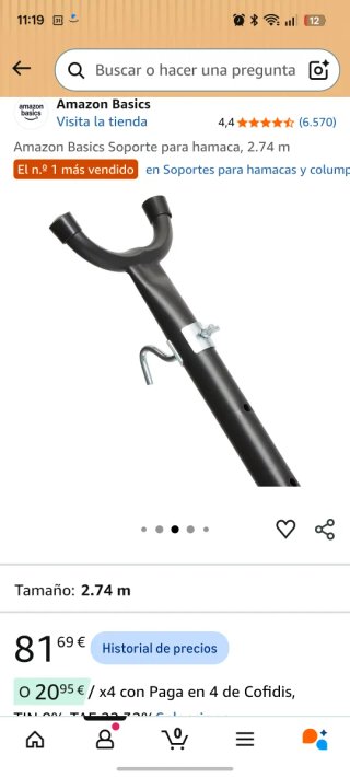 Soporte para hamaca con hamaca