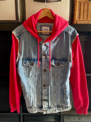 Cazadora denim Zara combinada UNISEX