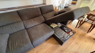 Sofá chaiselongue Vimle 2,66m con manchas