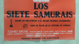 Cartel Cine Los Siete Samurais Kurosawa Original