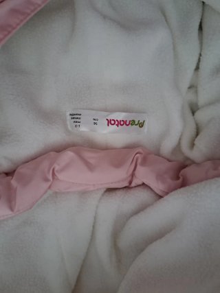 Abrigo/Buzo rosa bebé