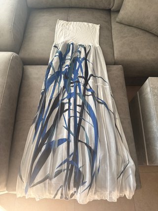 Vestido gasa estampado hojas