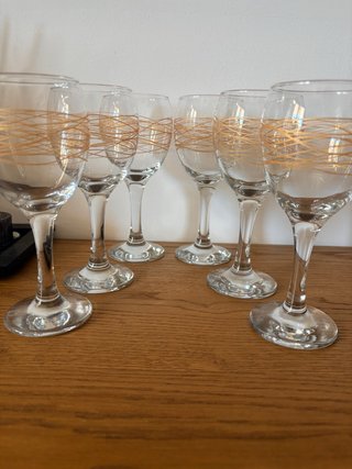 Set 6 calici piccoli decorati oro