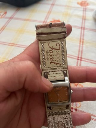 Orologio Fossil Vintage Beige/Marrone Funzionante