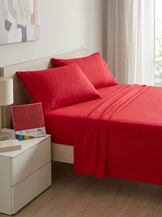 Lenzuola matrimoniali in microfibra rosse