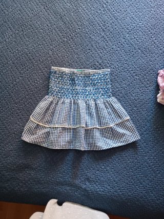 Falda Liberatta cuadros azul y blanco