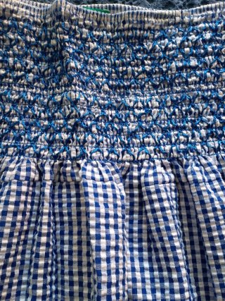 Falda Liberatta cuadros azul y blanco