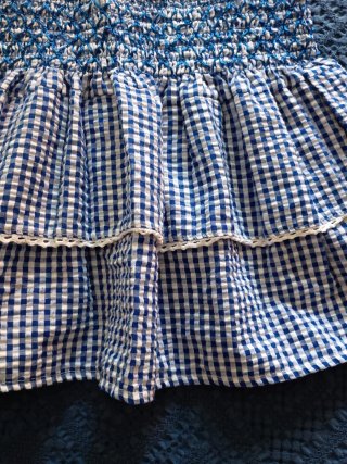 Falda Liberatta cuadros azul y blanco