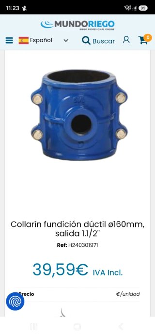 Collarín Toma Fundición Salida Roscada