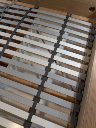 Cama Malm 160x200 color madera con 2 cajones blanc