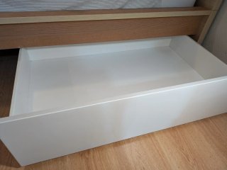 Cama Malm 160x200 color madera con 2 cajones blanc
